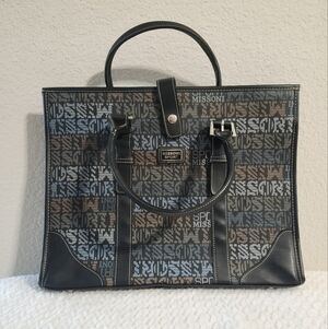 Missoni Sport Logo Briefcase Bag Zipper/Snap closure Black